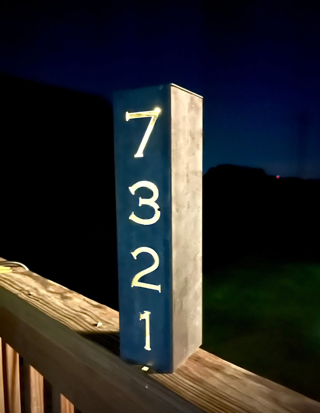 Home Address Solar Pillar Light Steel