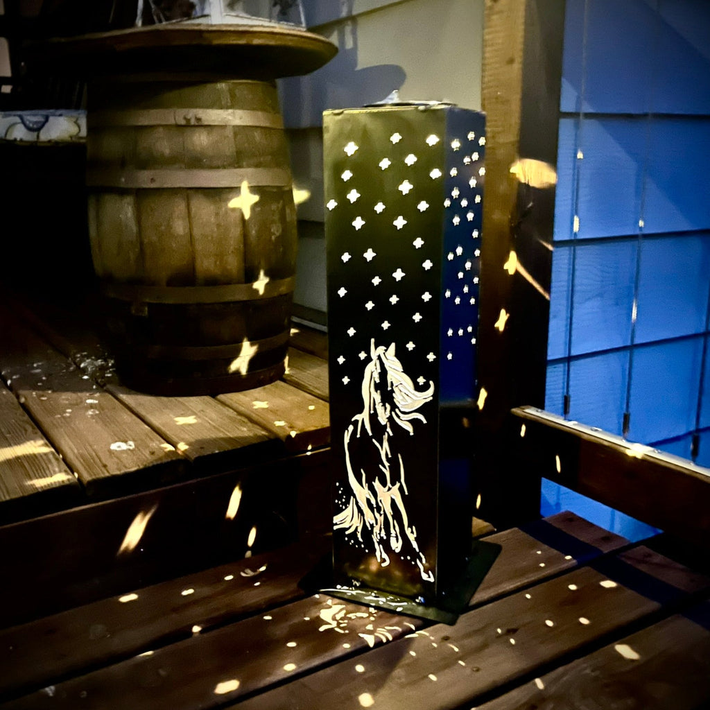 Horse & Stars Solar Pillar Luminary
