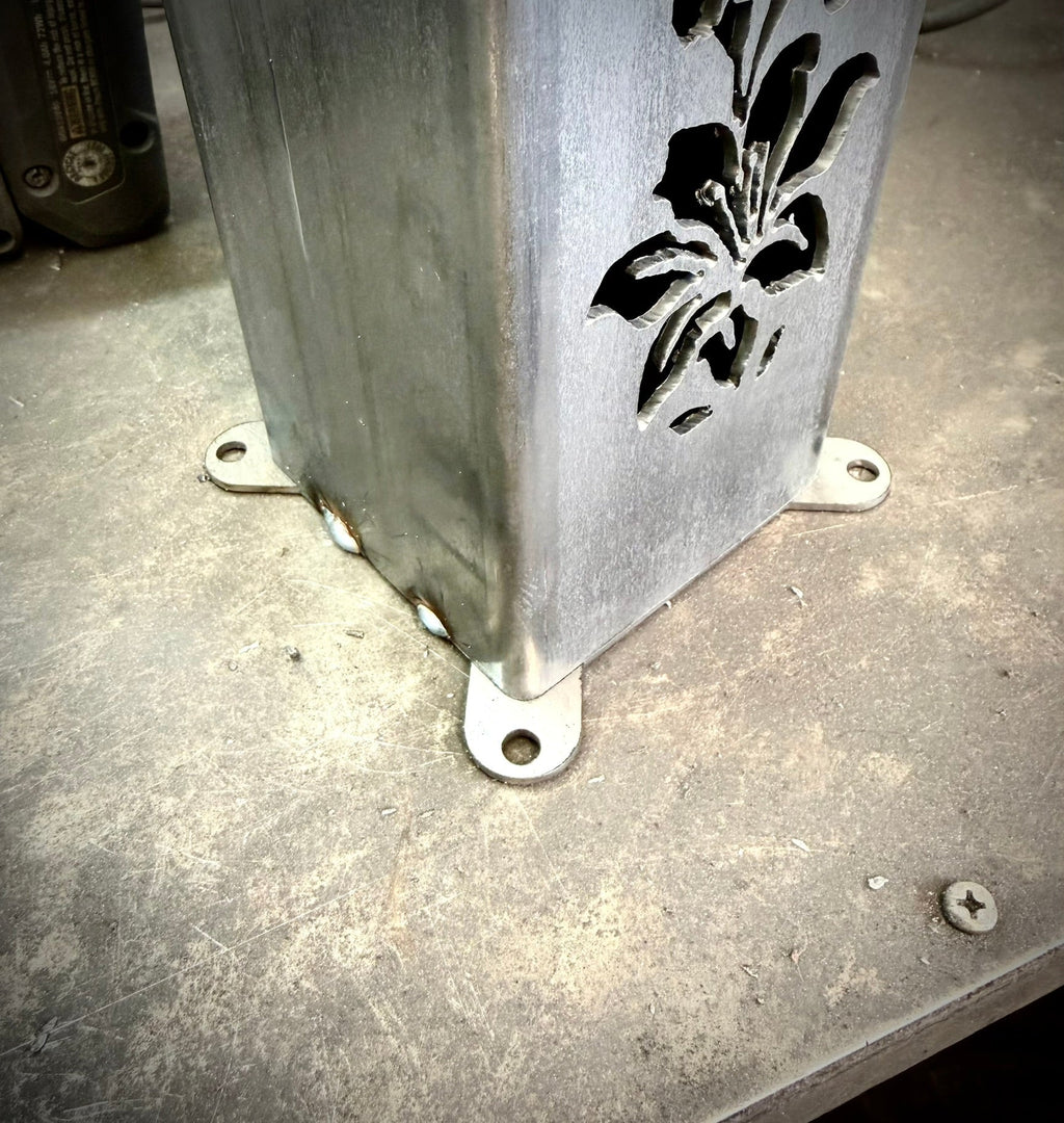 Hummingbird Garden Glow Steel Solar Luminary Pillar