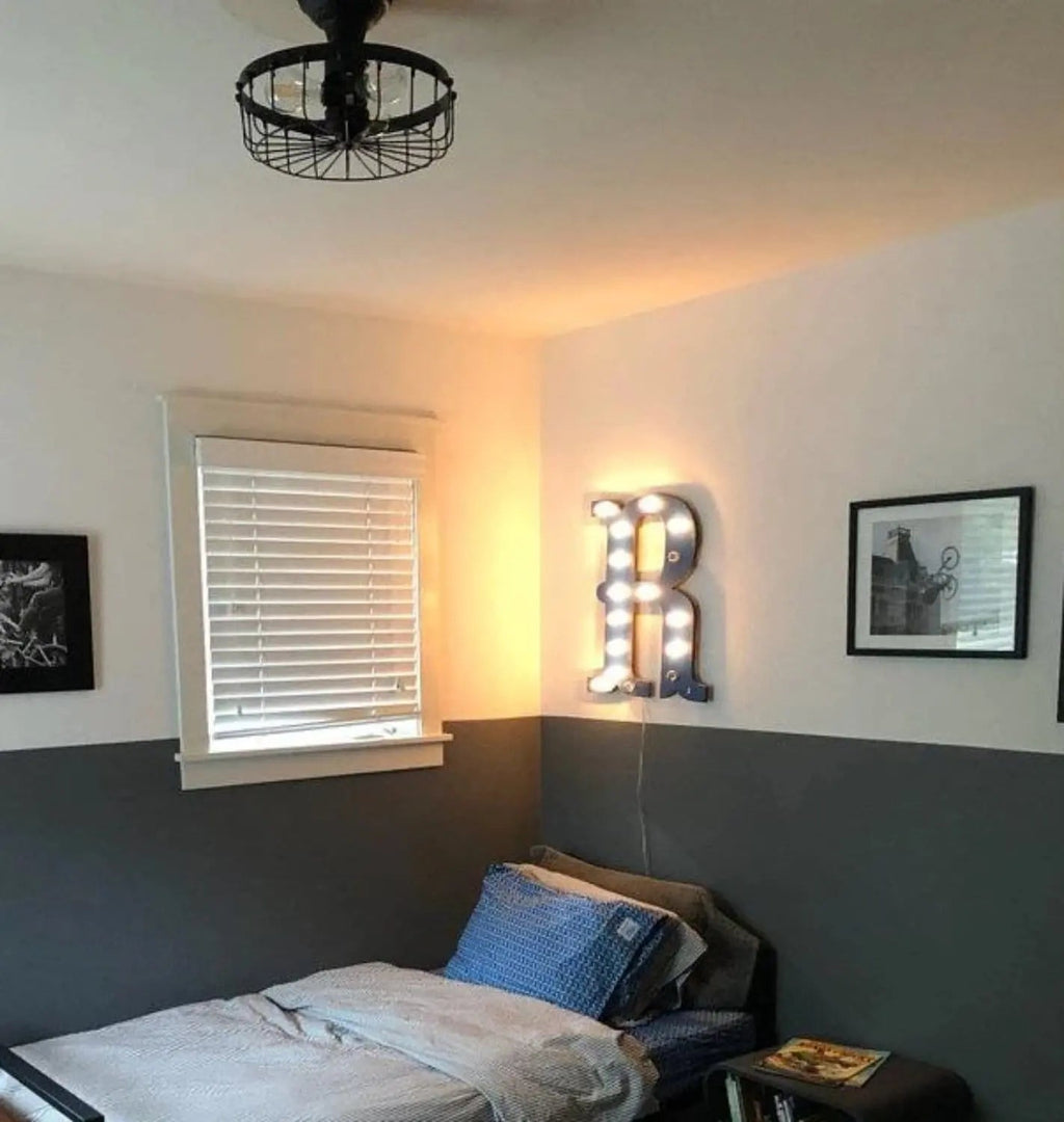 Rustic Industrial Cage Ceiling Light