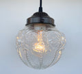 Embossed Antique Glass Globe Pendant Light