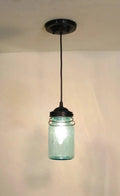 Vintage Blue Mason Jar Pendant