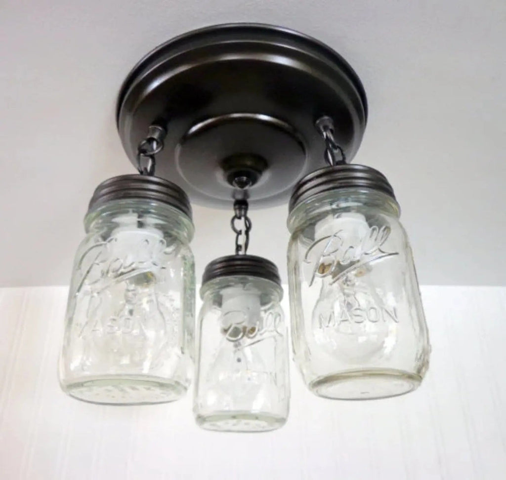 Rustic Jar Pendant Ceiling Trio