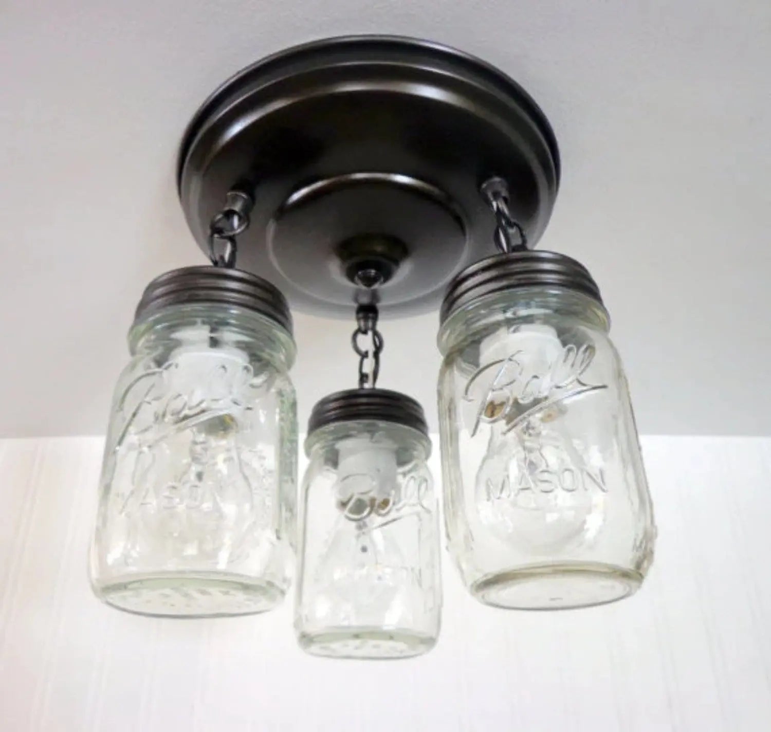Rustic Jar Pendant Ceiling Trio