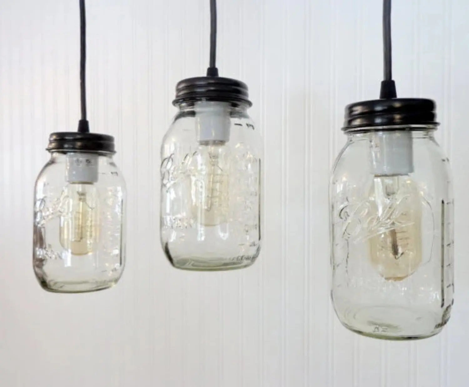 Mason Jar Chandelier Trio Rectangular