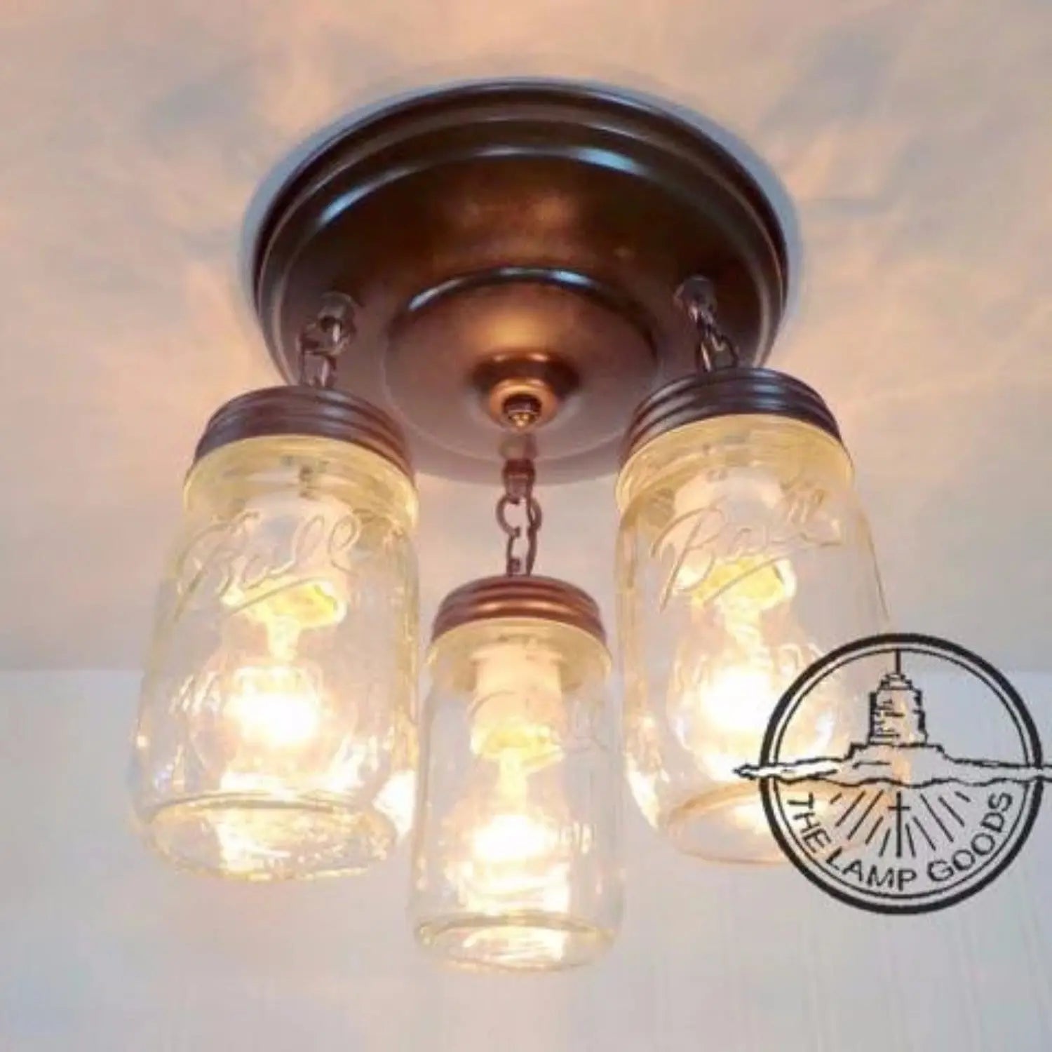 Rustic Jar Pendant Ceiling Trio