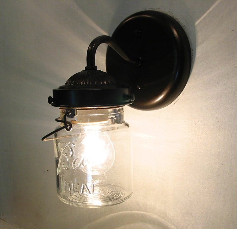 Vintage Mason Jar Wall Sconce