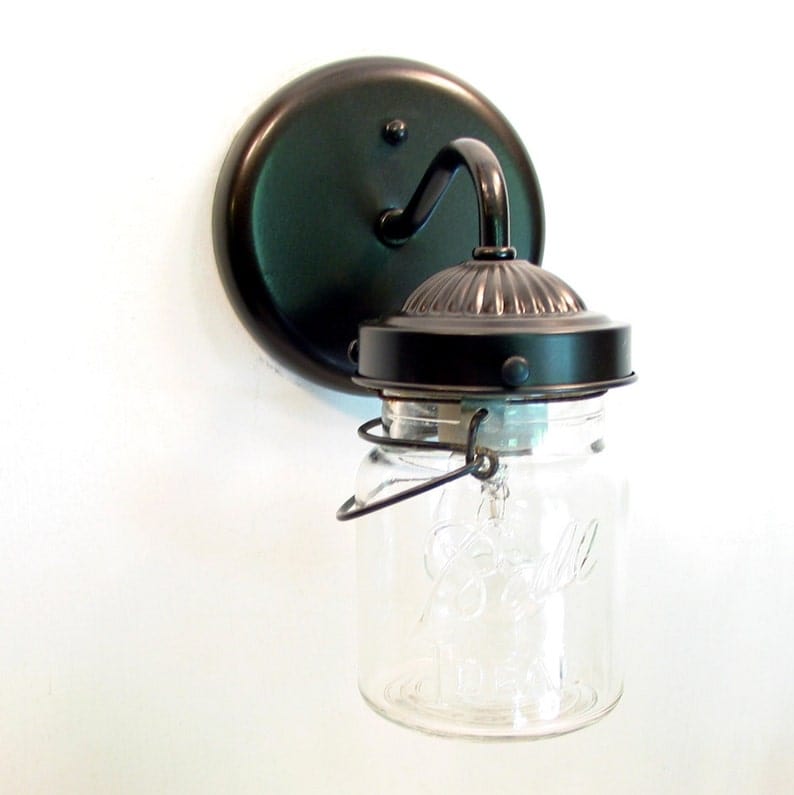 Vintage Mason Jar Wall Sconce