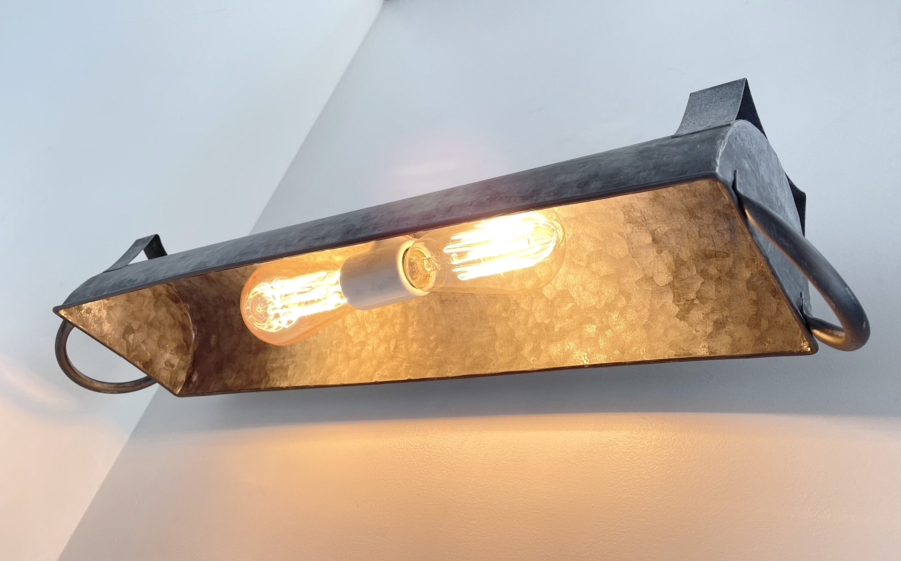 Galvanized Dome Farmhouse Wall Vanity Bathroom Light Fixture