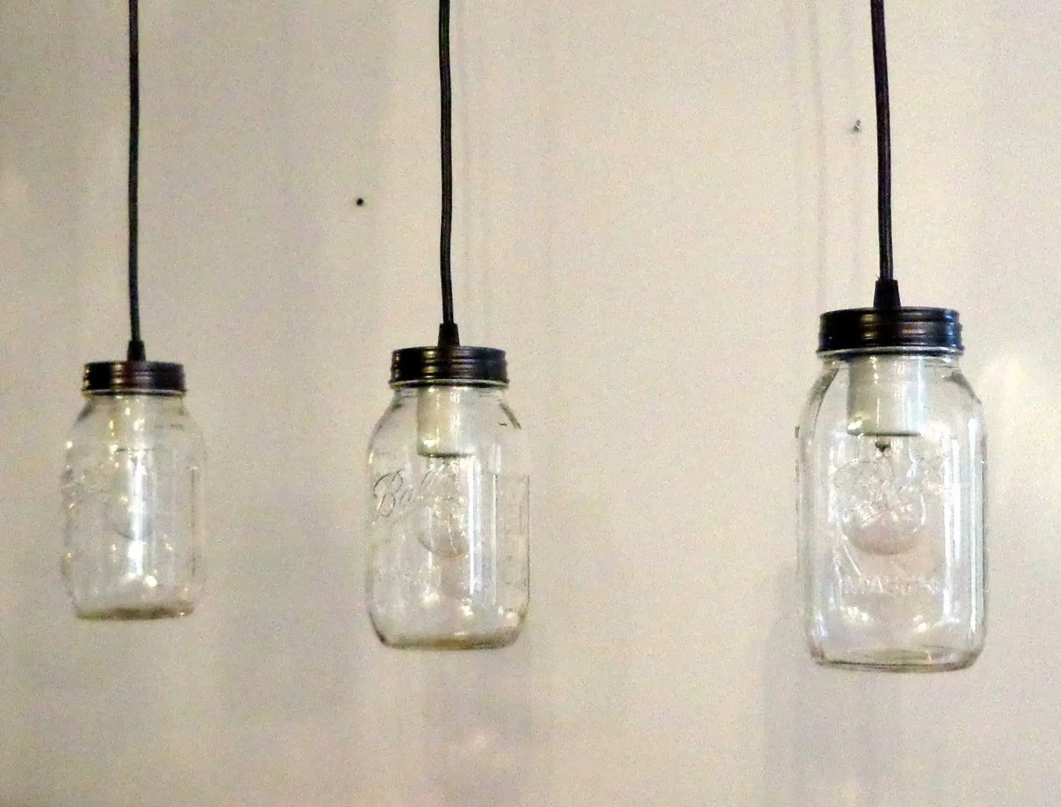 Single Mason Jar Track Pendant