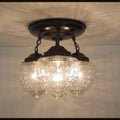 Antique Acorn Glass Ceiling Light 3-Light Chain Trio