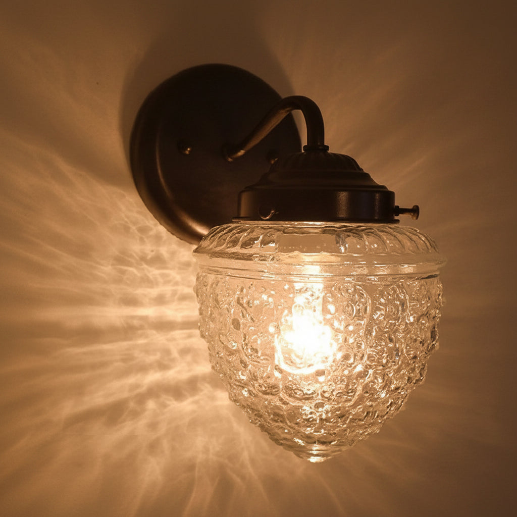 Acorn Glass Wall Sconce Light Fixture