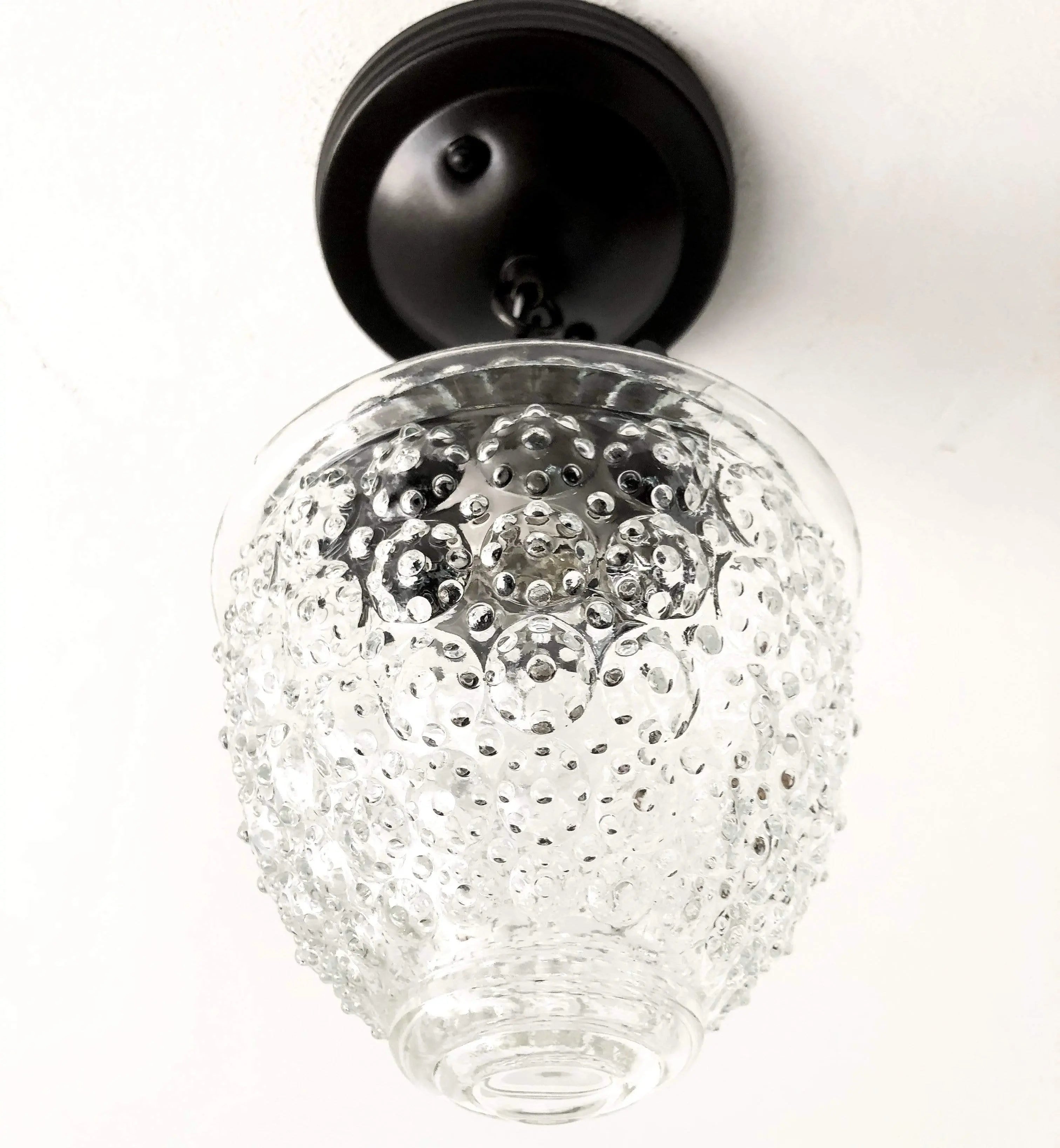 Antique Acorn Glass Ceiling Light with Chain 6in