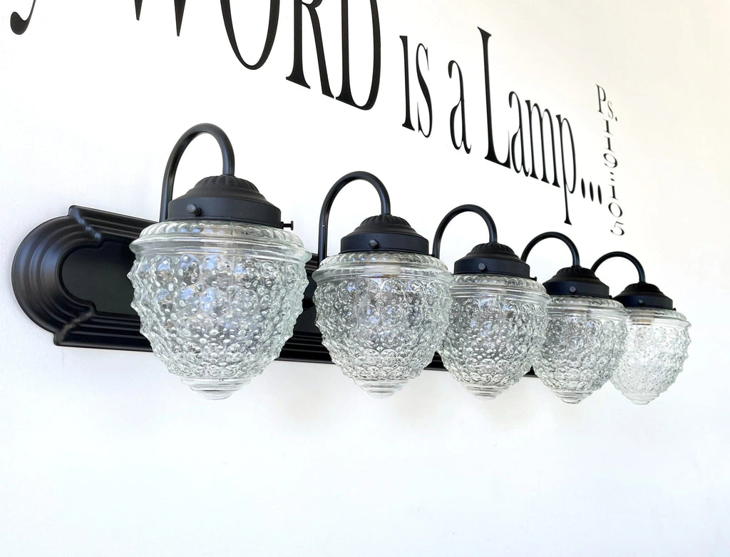 Antique Acorn Glass Vanity Light