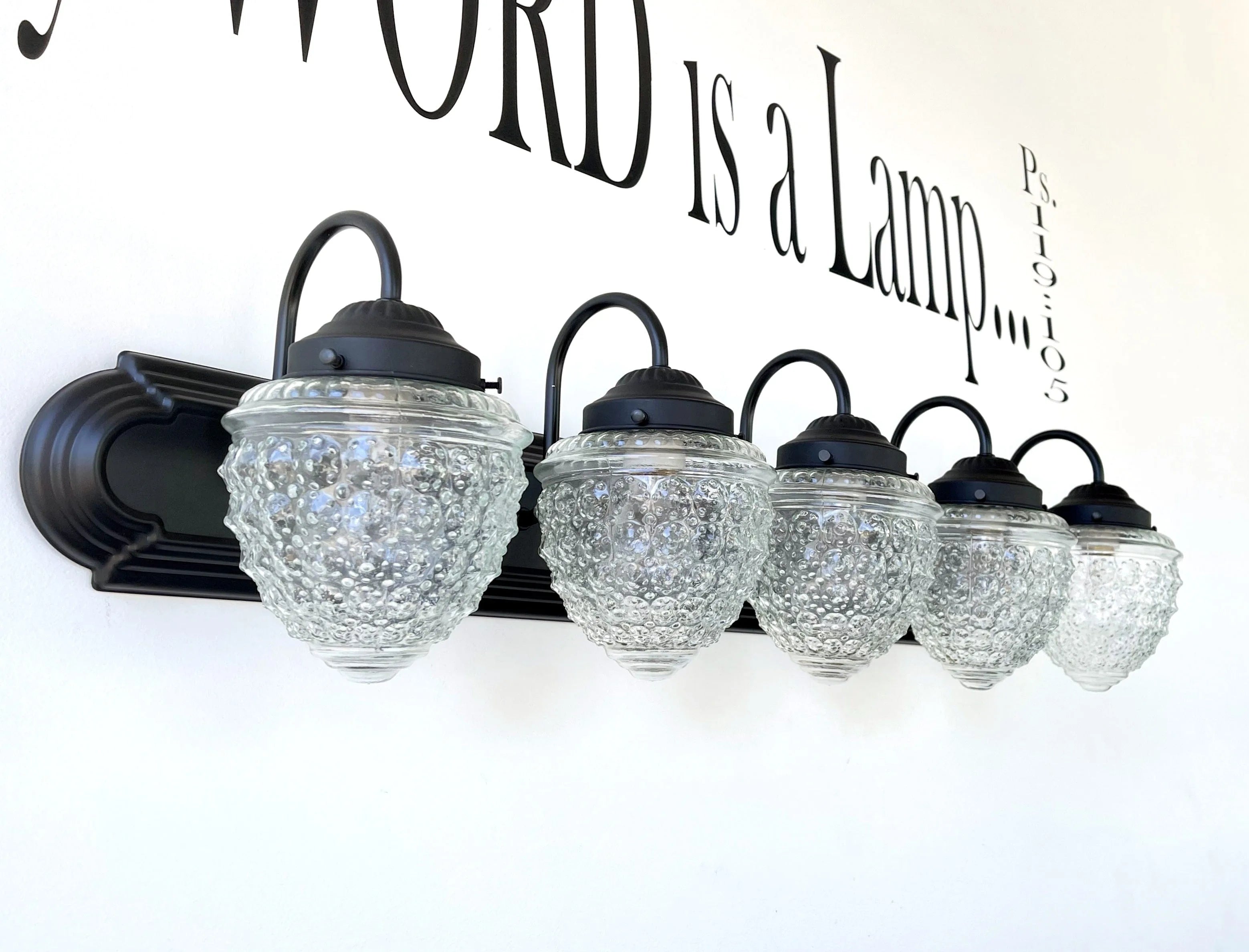 Antique Acorn Glass Vanity Light