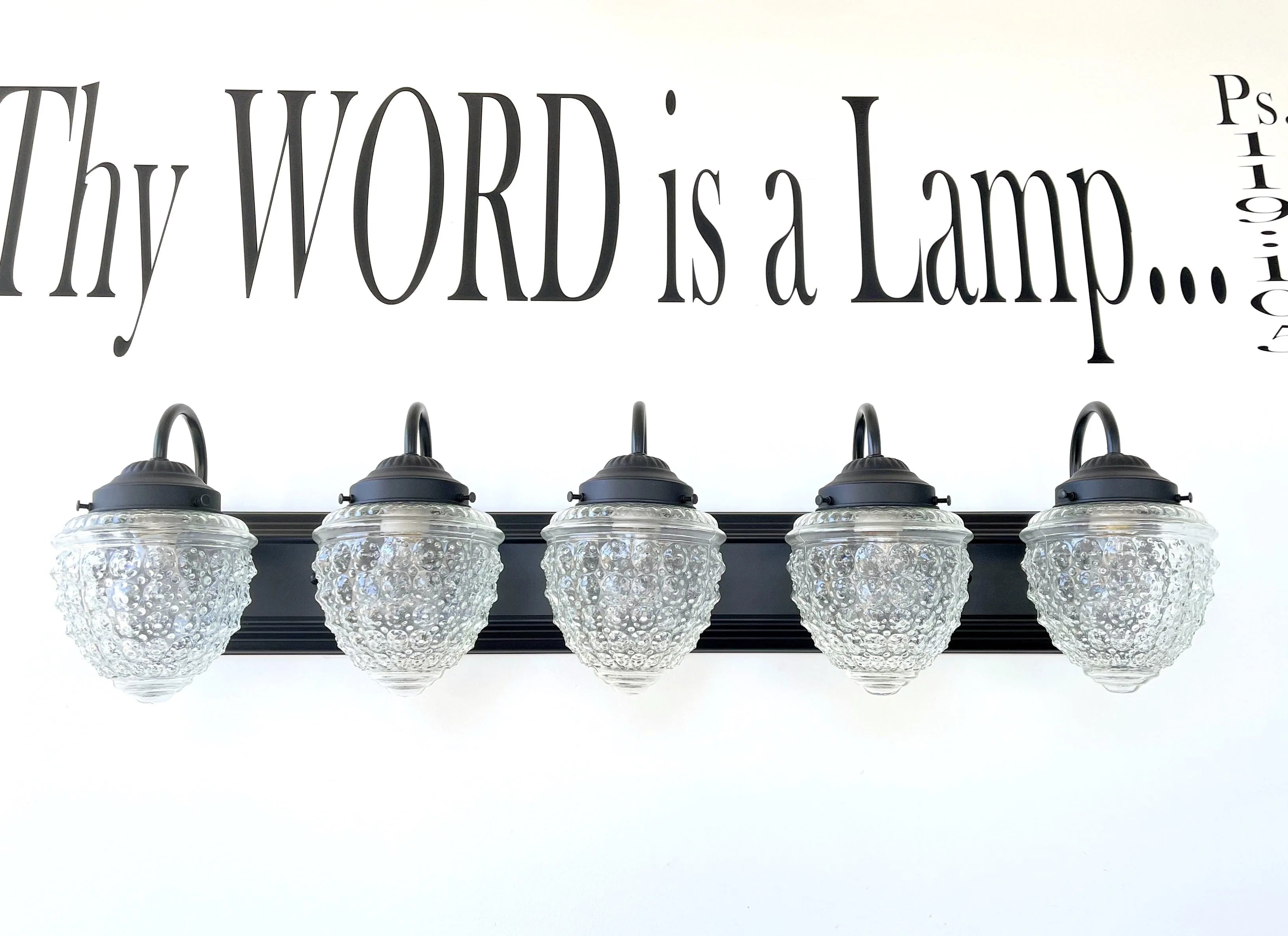 Antique Acorn Glass Vanity Light