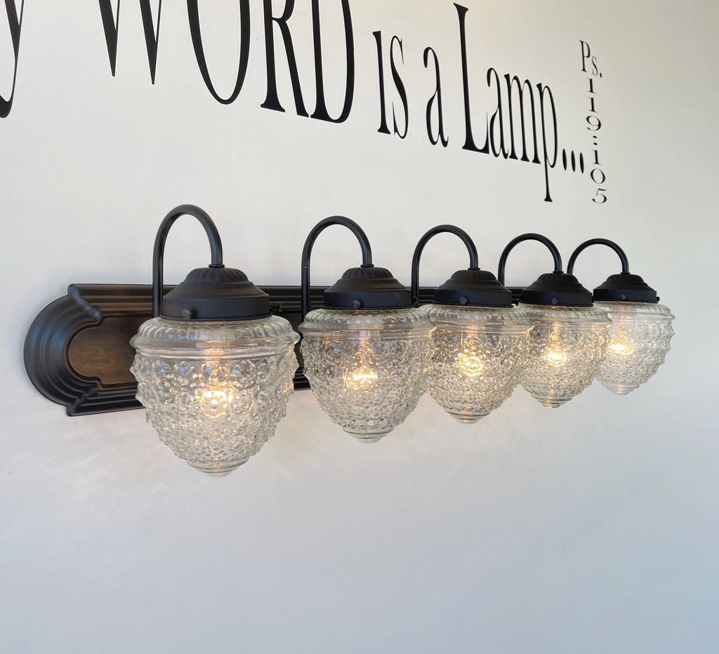 Antique Acorn Glass Vanity Light