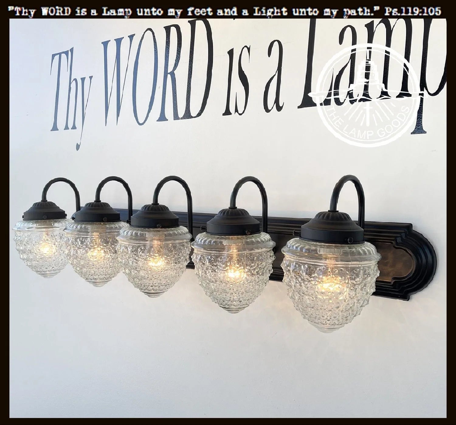 Antique Acorn Glass Vanity Light