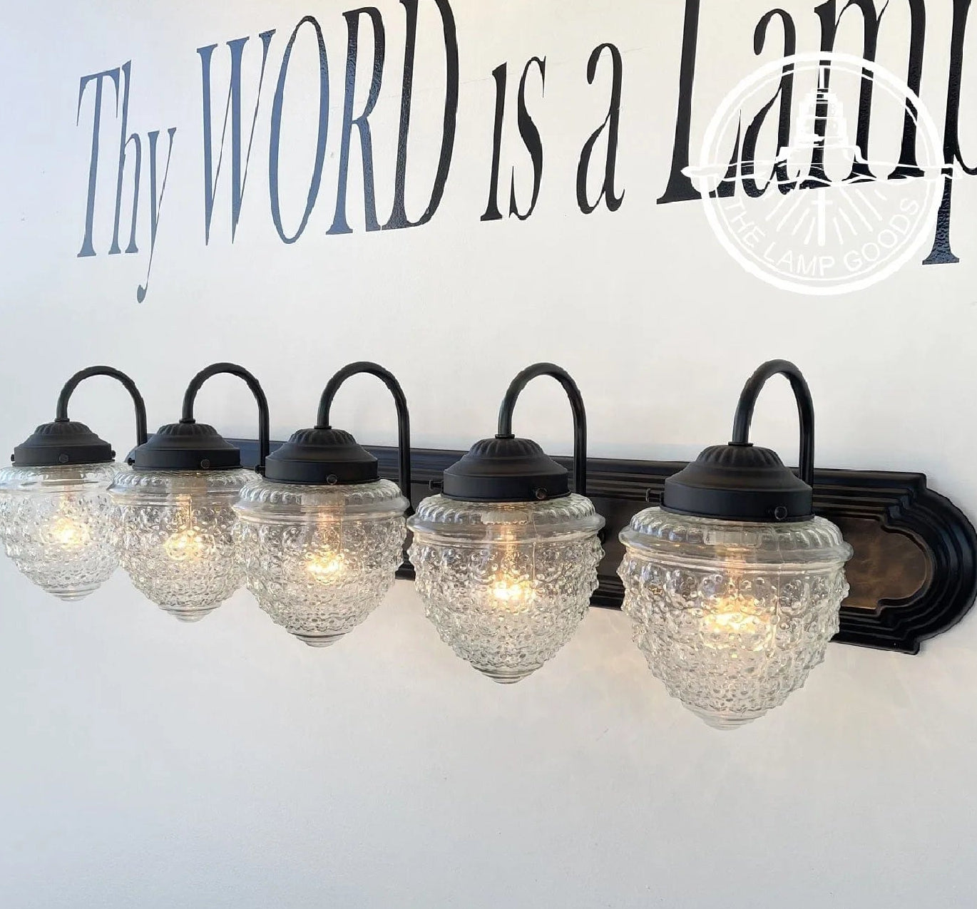 Bathroom Vanity Lighting Fixture of Antique Glass