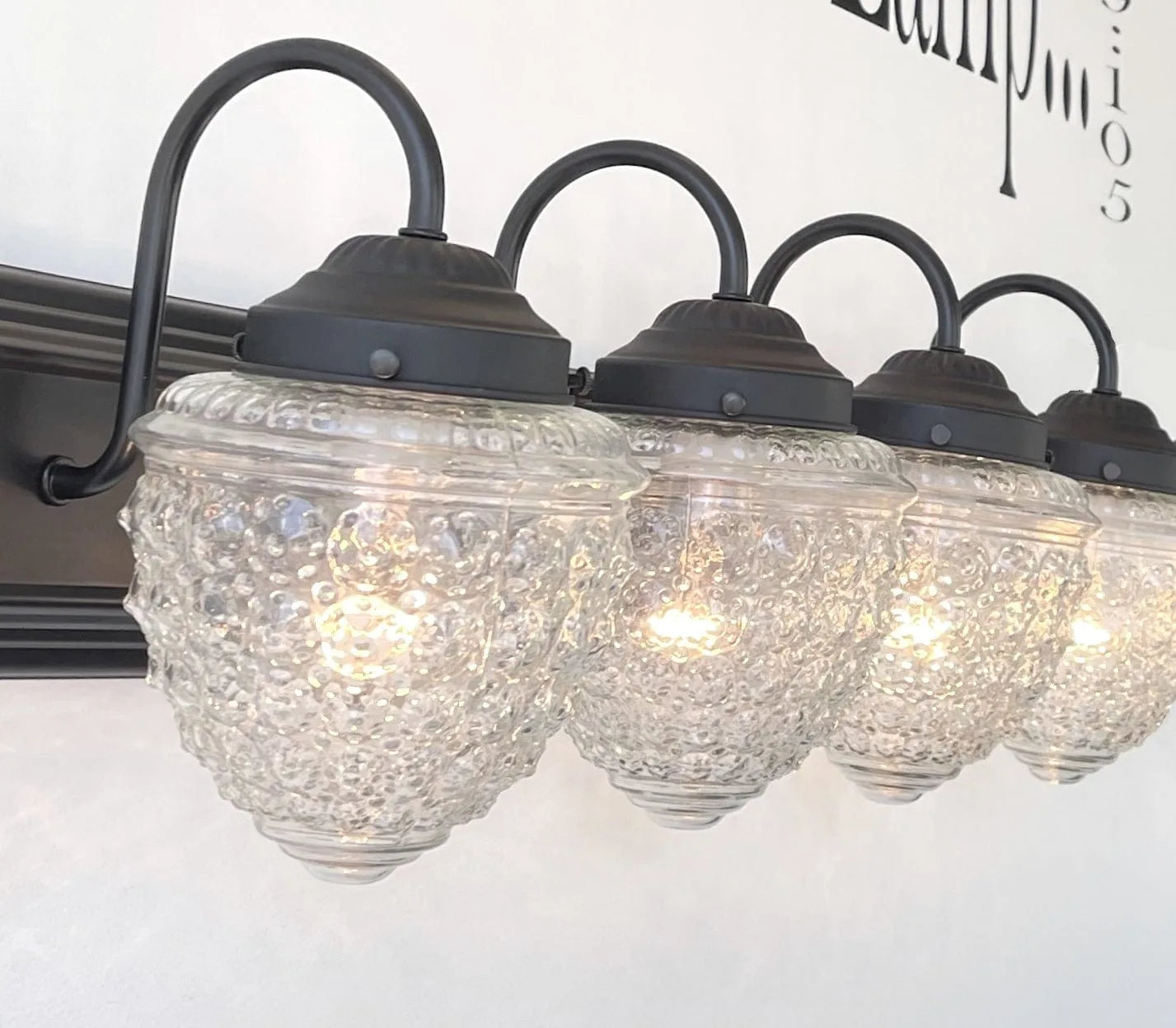Antique Acorn Glass Vanity Light