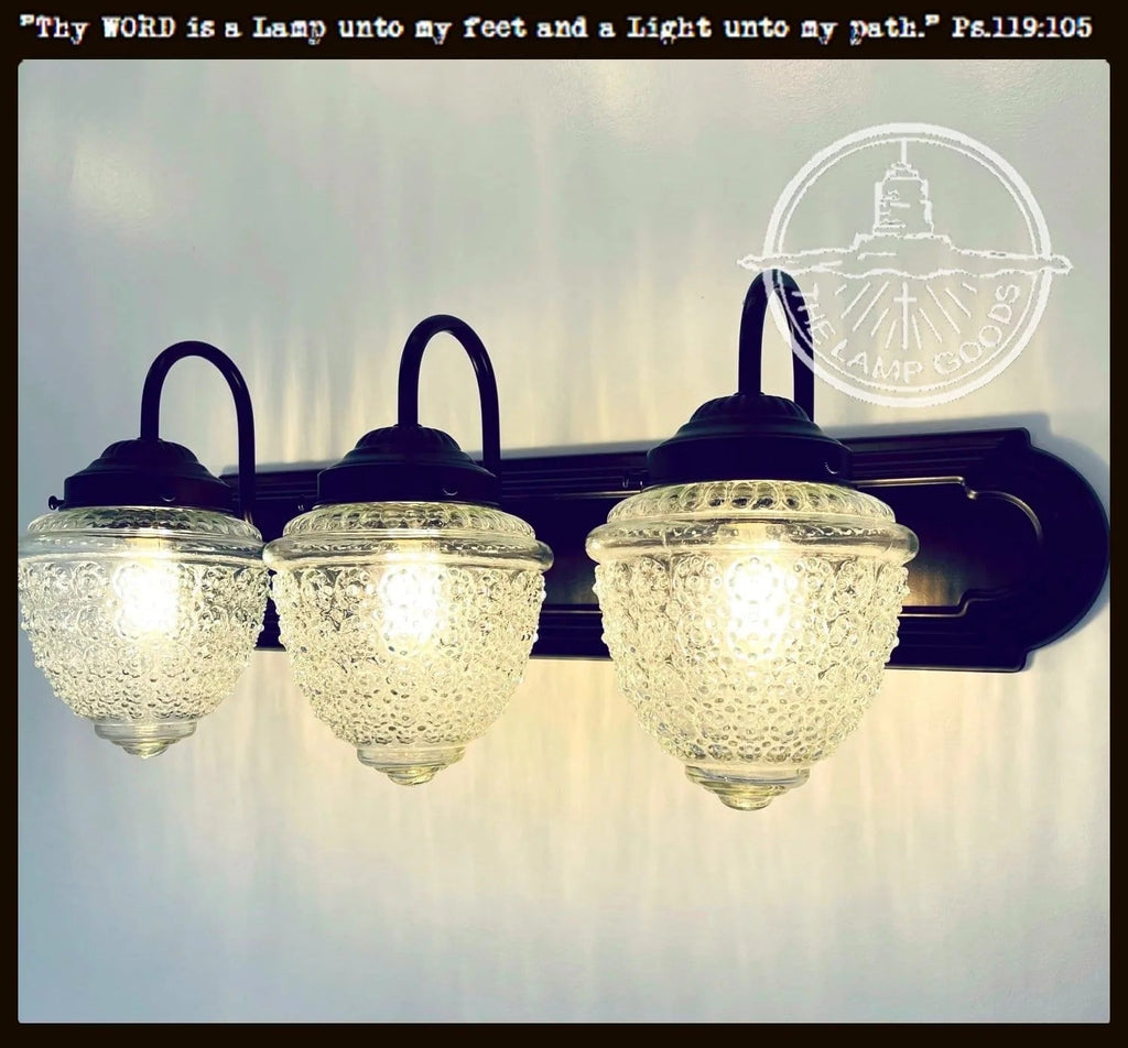 Antique Acorn Glass Vanity Light