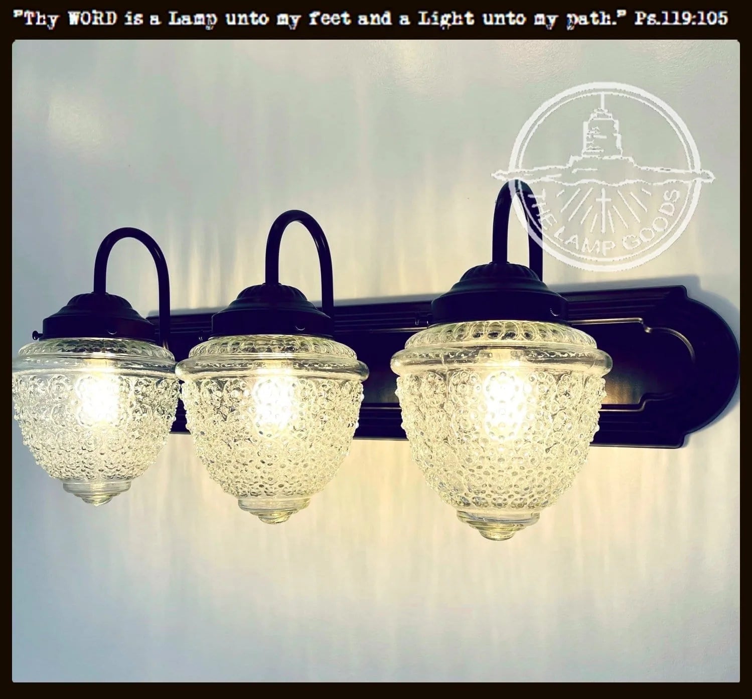 Antique Acorn Glass Vanity Light
