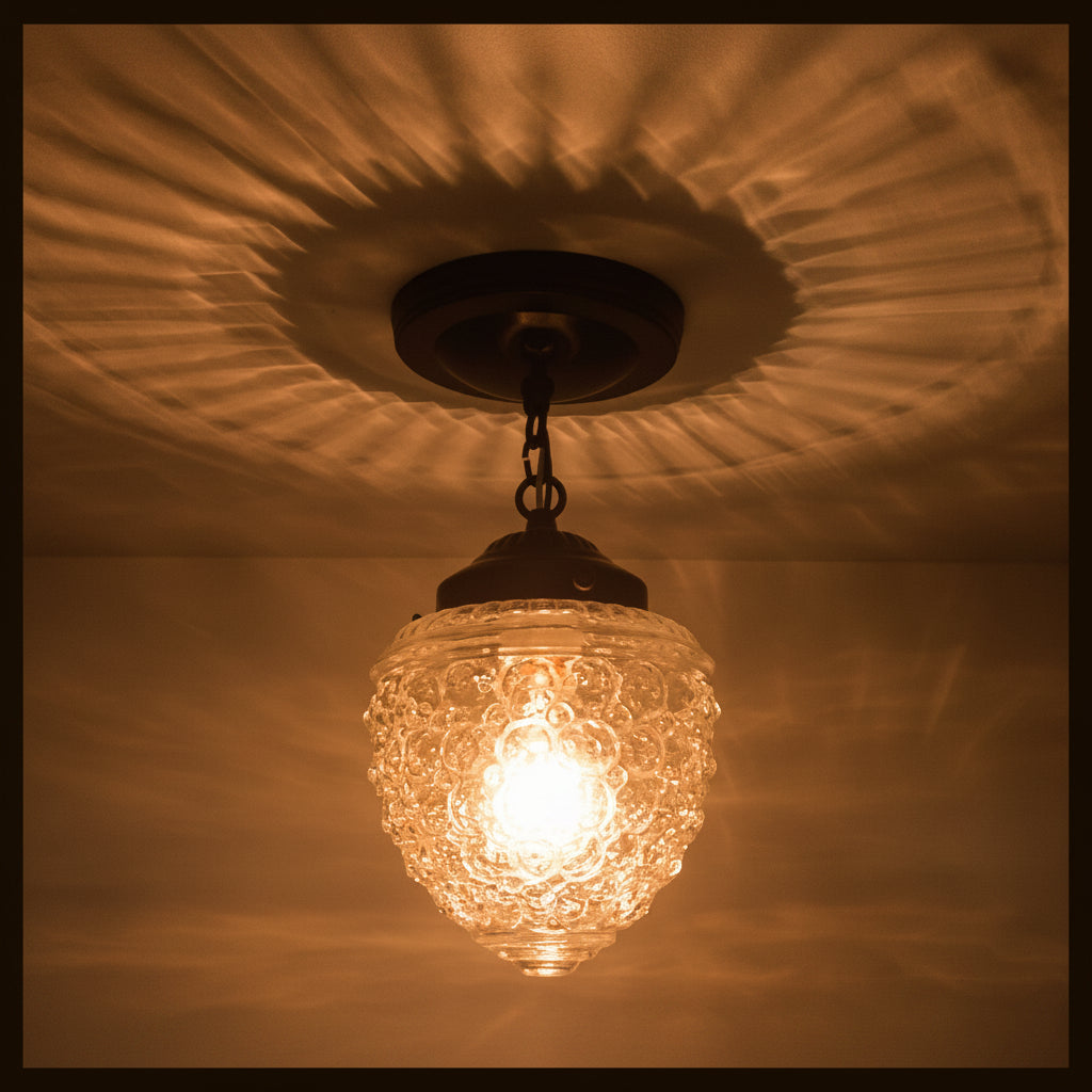 Authentic Vintage Chain Glass Ceiling Light
