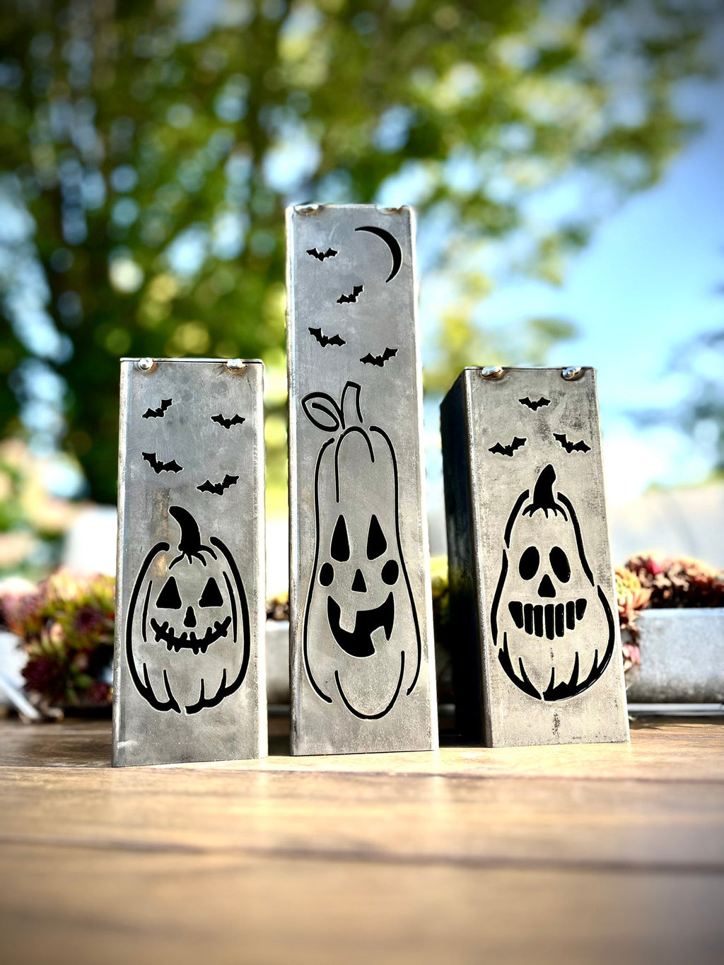 Jack‑O‑Lantern Solar Steel Tube Lights