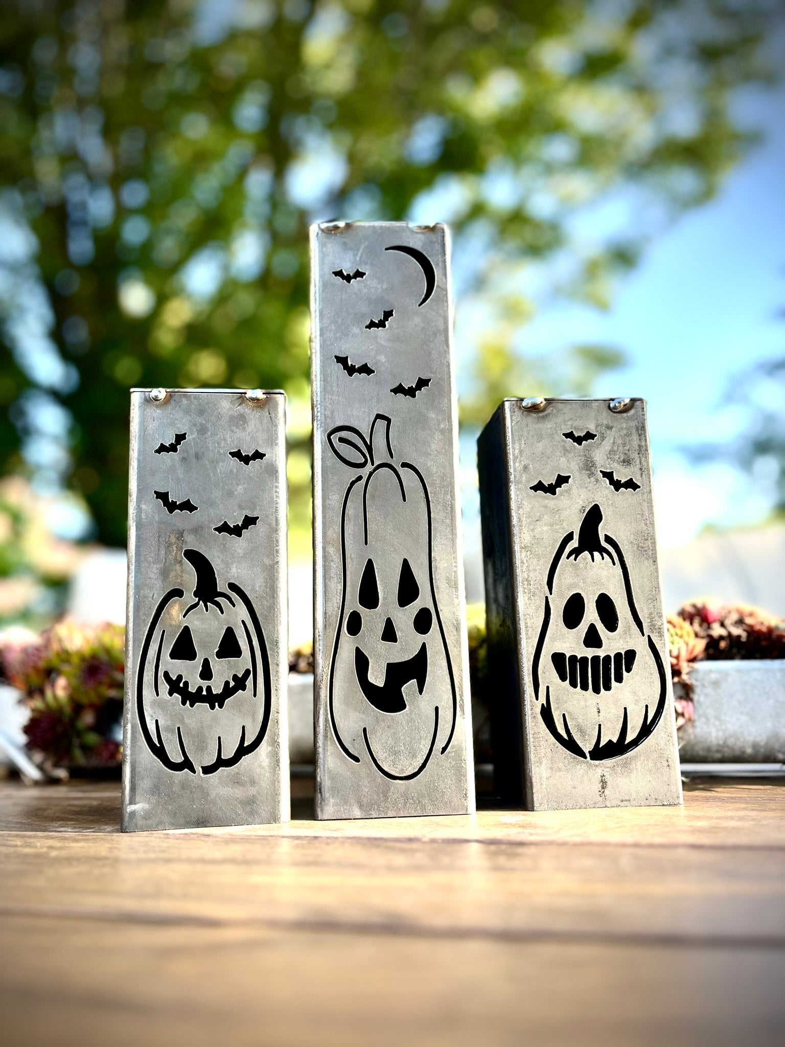 Jack‑O‑Lantern Solar Steel Tube Lights
