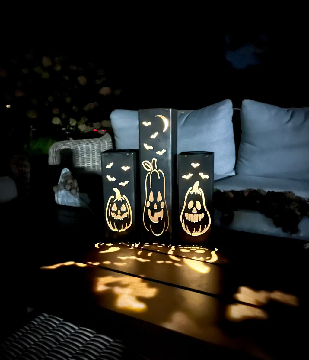 Jack‑O‑Lantern Solar Steel Tube Lights