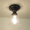 Seeded Glass Shade Flush Lighting