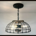 Rustic Industrial Wire Cage Pendant Light