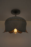 Large Lotus Galvanized Ceiling Light