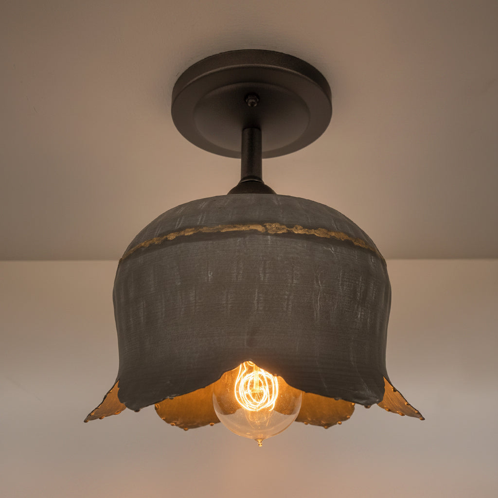 Lotus Galvanized Ceiling Light