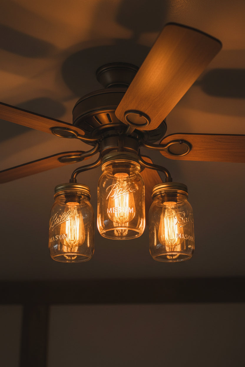 Mason Jar Ceiling Fan Light Kit
