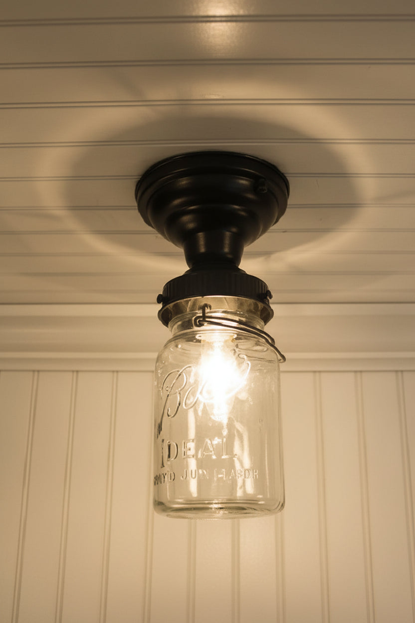 Vintage Mason Jar Ceiling Light