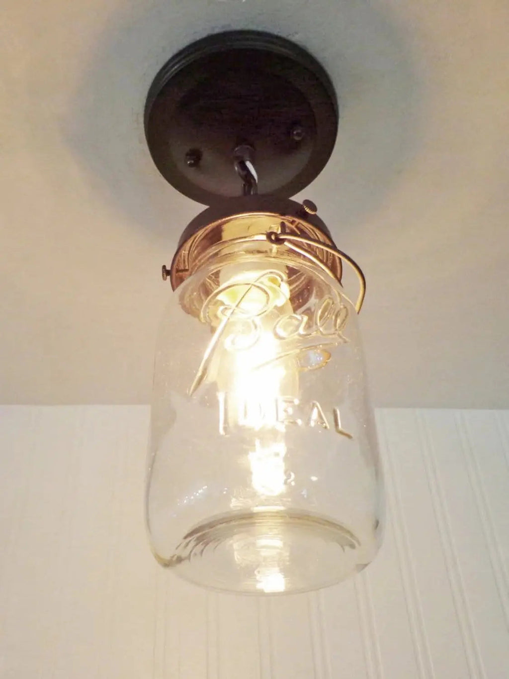 Vintage Mason Jar Ceiling Light With Chain
