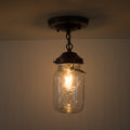 Vintage Mason Jar Ceiling Light With Chain