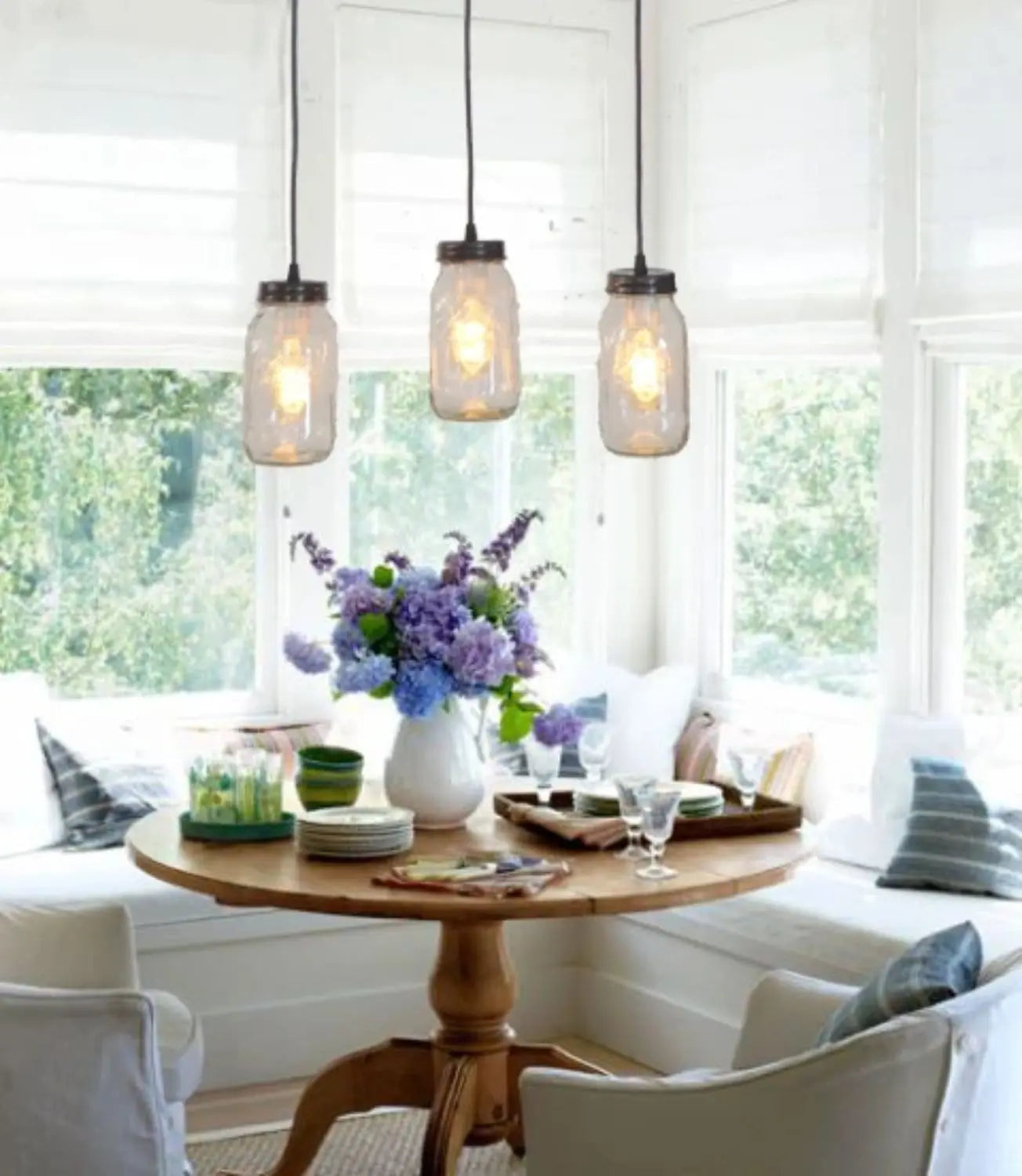 Mason Jar Chandelier Trio Rectangular