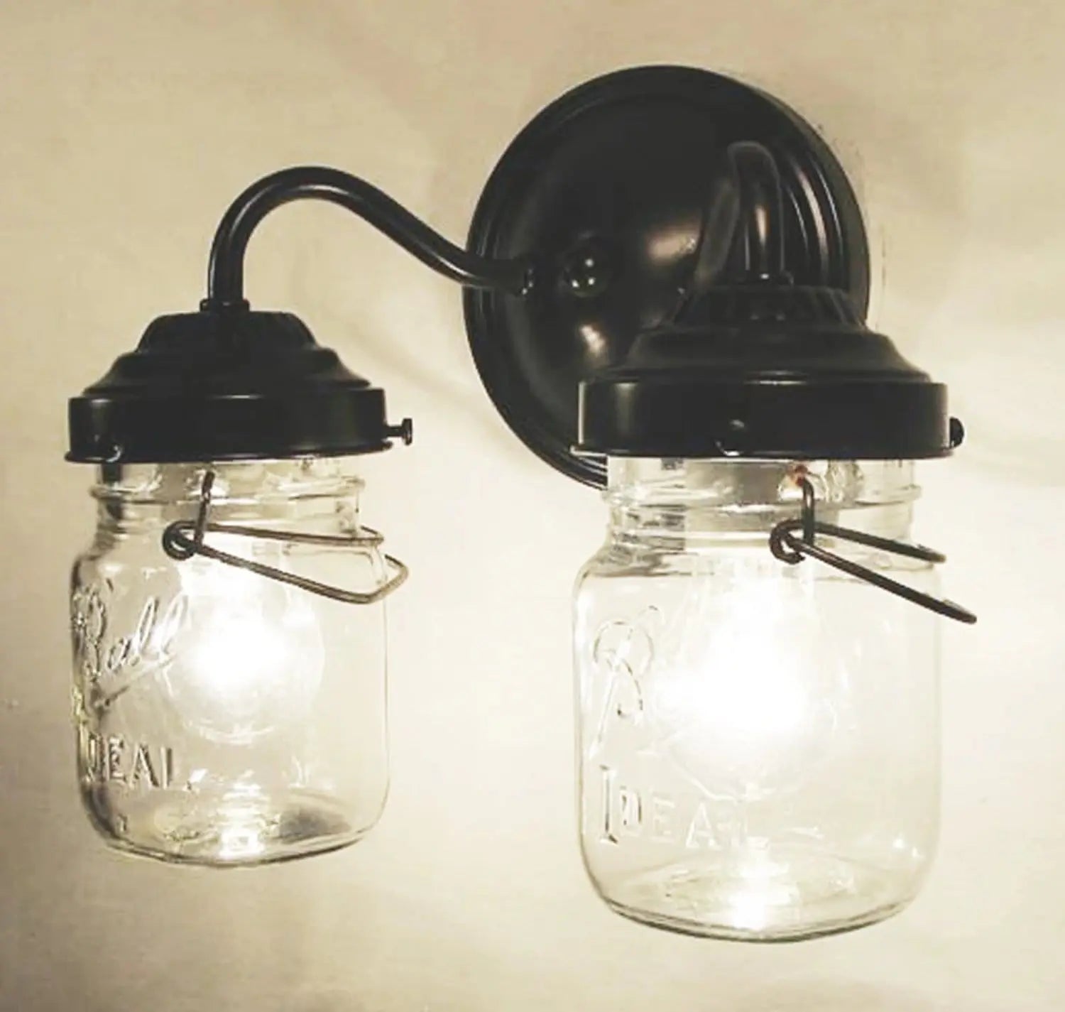 Mason Jar Wall Light Double Sconce