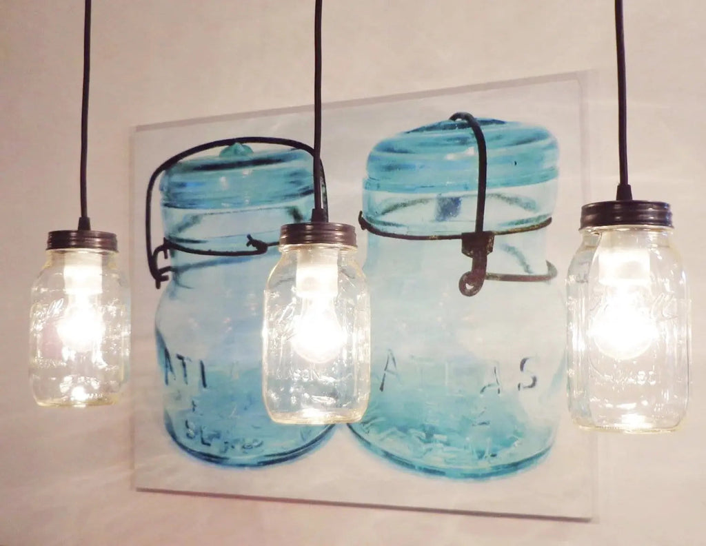 Single Mason Jar Track Pendant