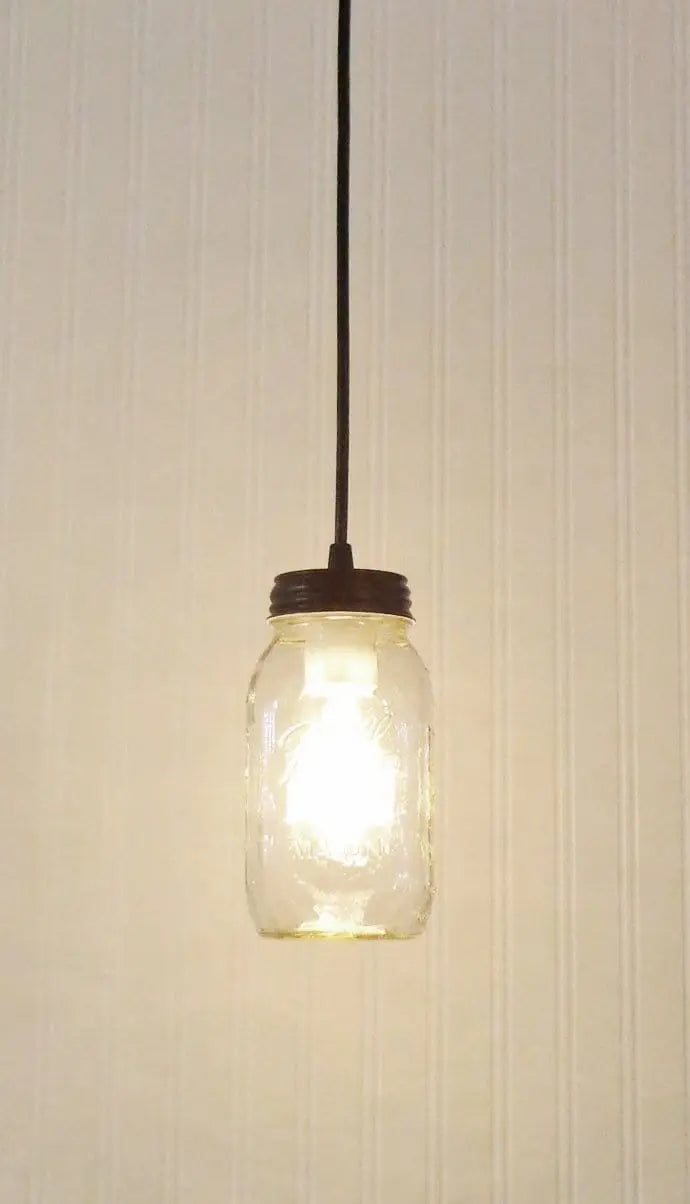 Mason Jar Pendant Light Quart