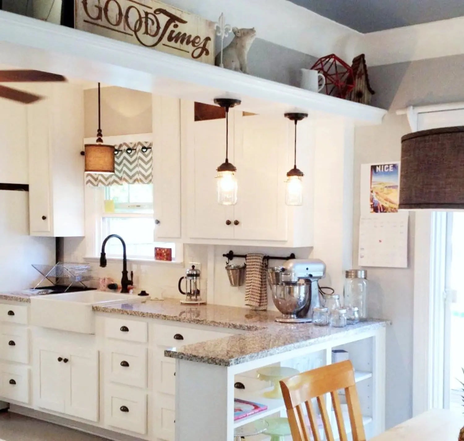 Mason Jar Pendant Light Vintage Quart