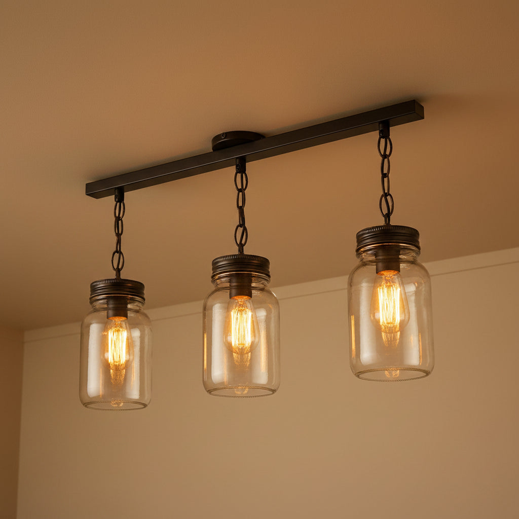 Farmhouse Mason Jar Track Fixture