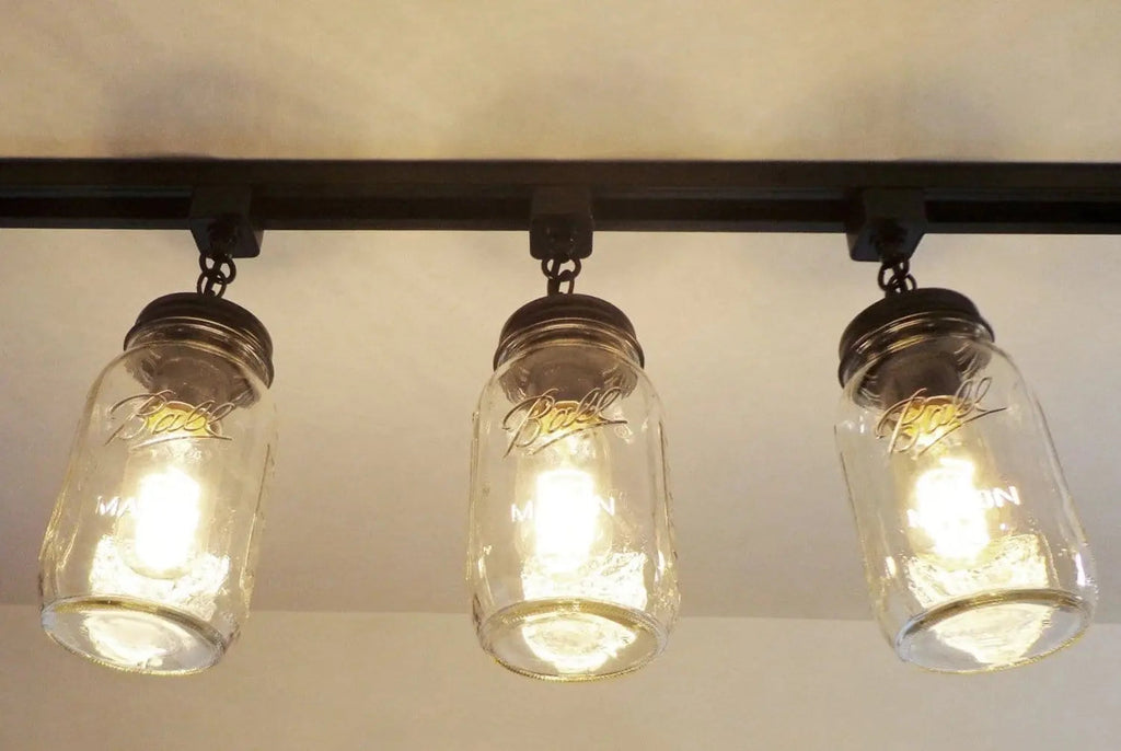 Mason Jar Track Lighting Trio