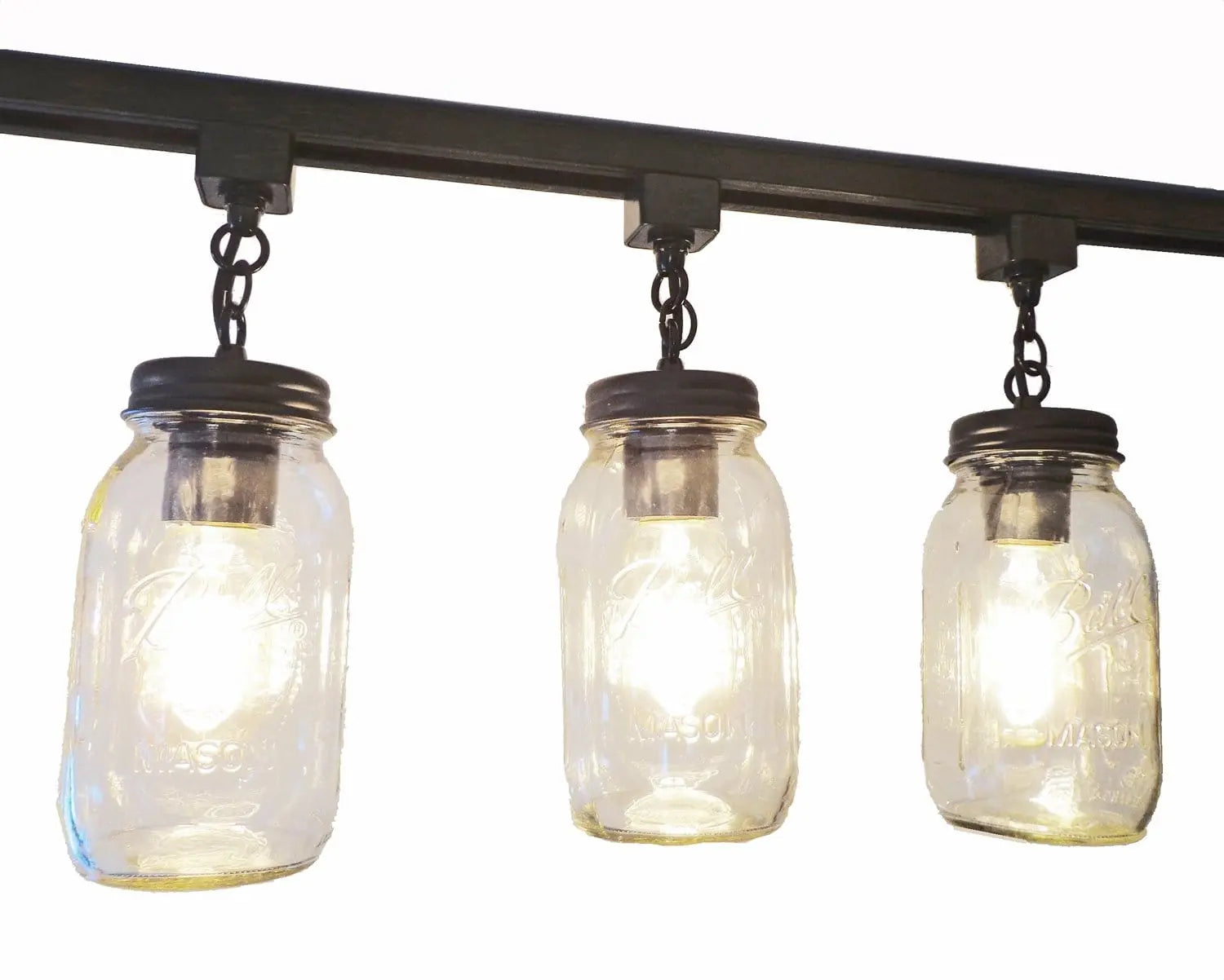 Mason Jar Track Lighting Trio