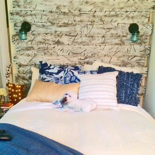 Blue Mason Jar Light Fixture Sconce