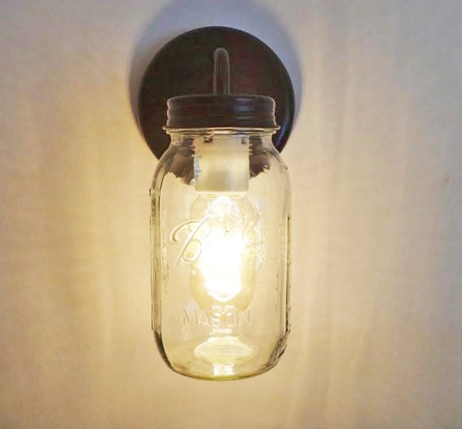 Mason Jar Wall Sconce Lighting Fixture New Quart