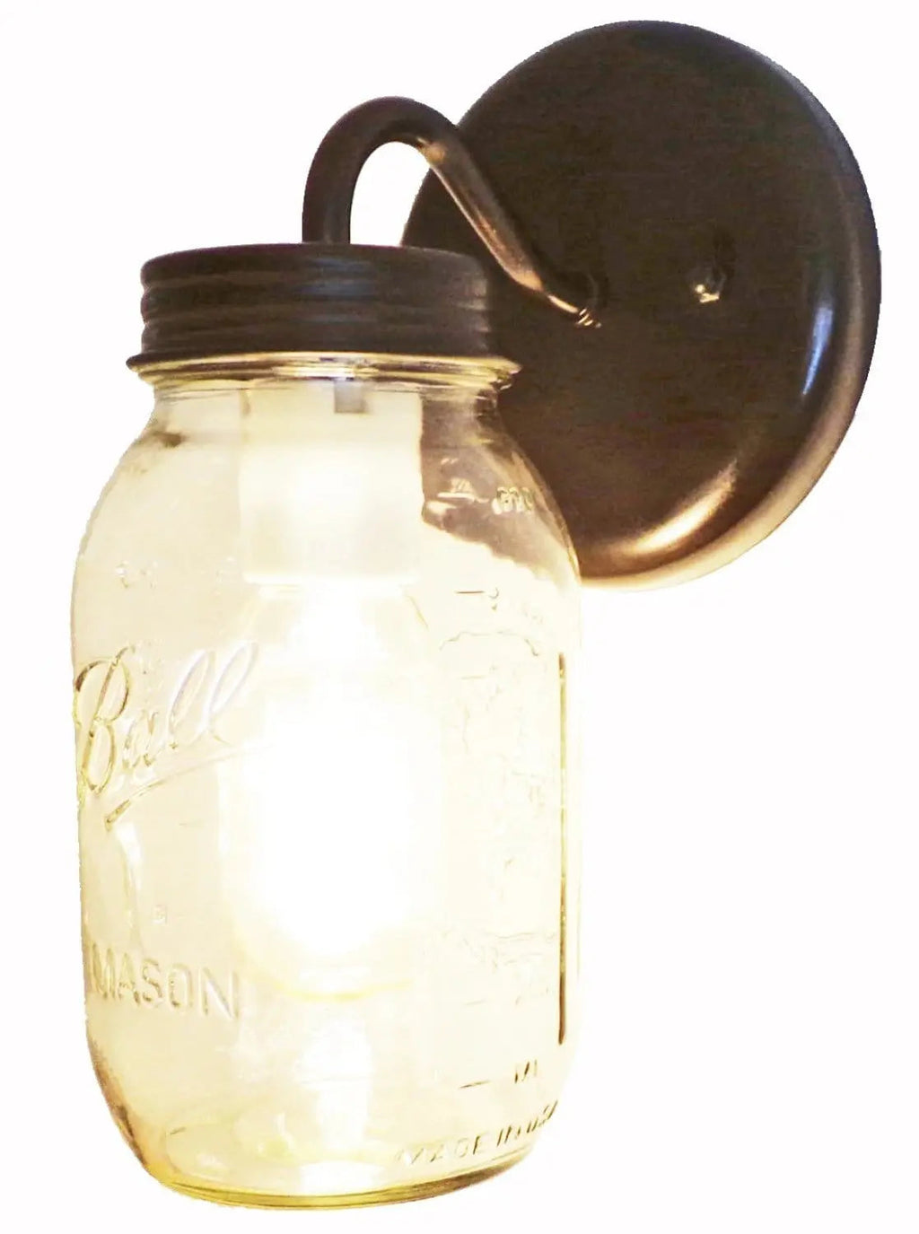 Mason Jar Wall Sconce Lighting Fixture New Quart