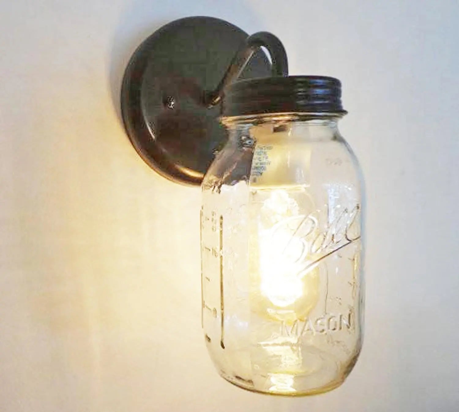 Mason Jar Wall Sconce Lighting Fixture New Quart